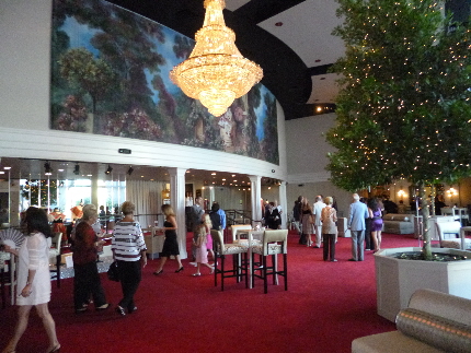 The transformed lobby of The Wick Theatre