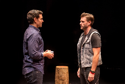 Nicholas Richberg has an uncomfortable reunion with childhood friend Matt Stabile in Zoetic Stage's The Great God Pan / Photo by Justin Namon 