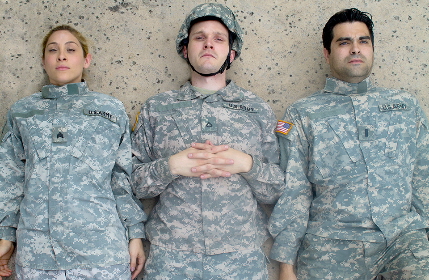 Valentina Izarra, Christian Vandepas and Collin Carmouze are soldiers during the first Iraq War in Ground Up & Rising's 9 Circles 