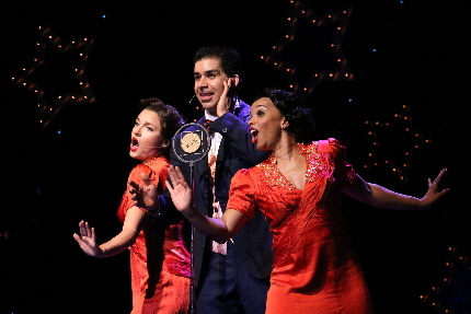Mary Little, Denis Lambert and Debra Walton croon Johnny Burke's music in Swinging On A Star at the Riverside Theatre / Photo  by Holly Porch 